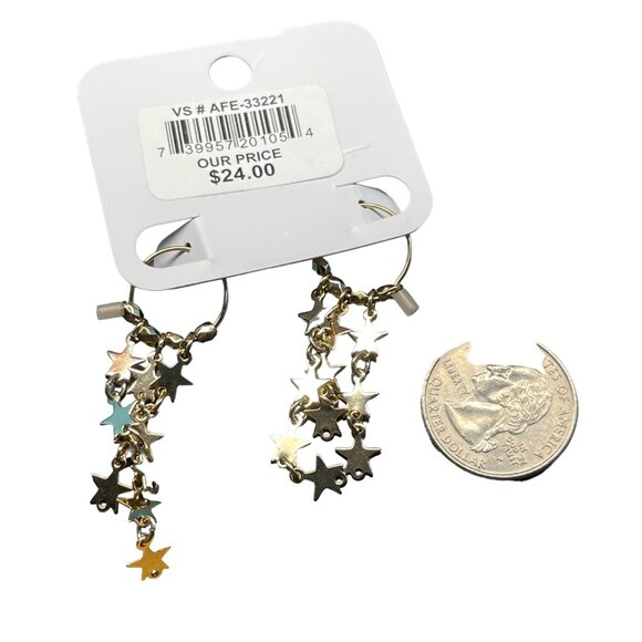 Charming Charlie Star Dangle Earrings Gold Tone Hypoallergenic Fashion Jewelry F - Picture 8 of 8
